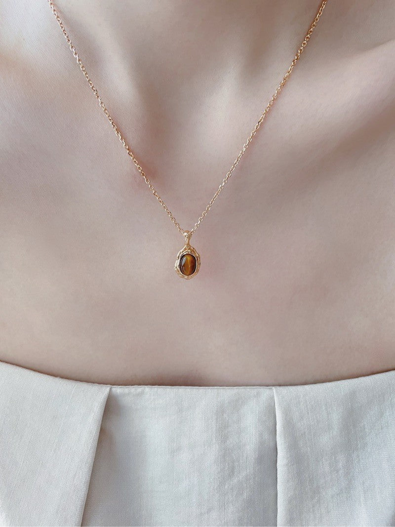 Tiger Eye Layered Pendant Necklace