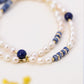 Tranquil Blue Lapis Pearl Necklace