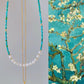 Tranquil Glow: Pearl and Amazonite Layered Necklace