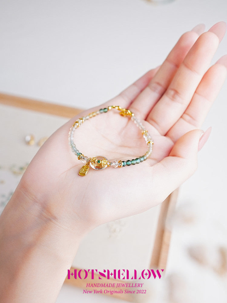 Verdant Glow Citrine Crystal Bracelet