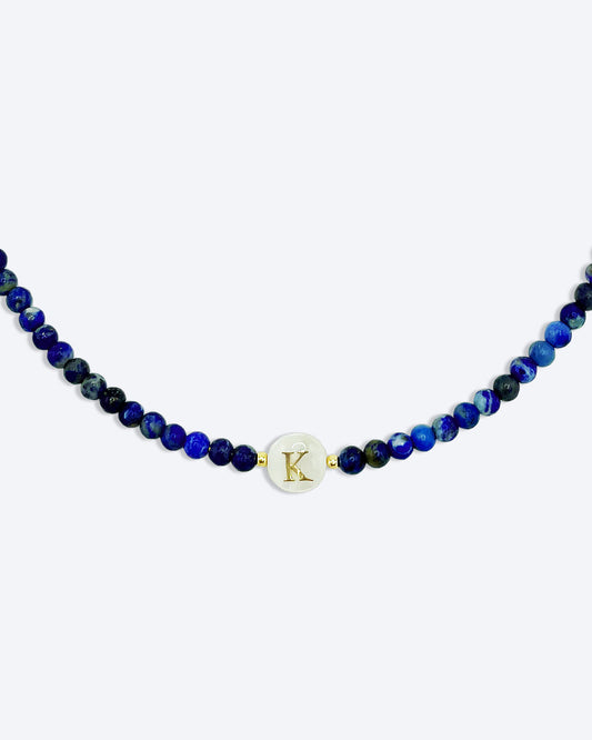Instinct Initial Necklace-Lapis Lazuli-Communication & Instinct